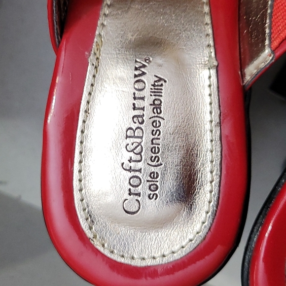 NEW High Heel Sandals Red Patent Open Toe Sole Sense Ability Pad Croft Barrow 6 - Picture 9 of 16